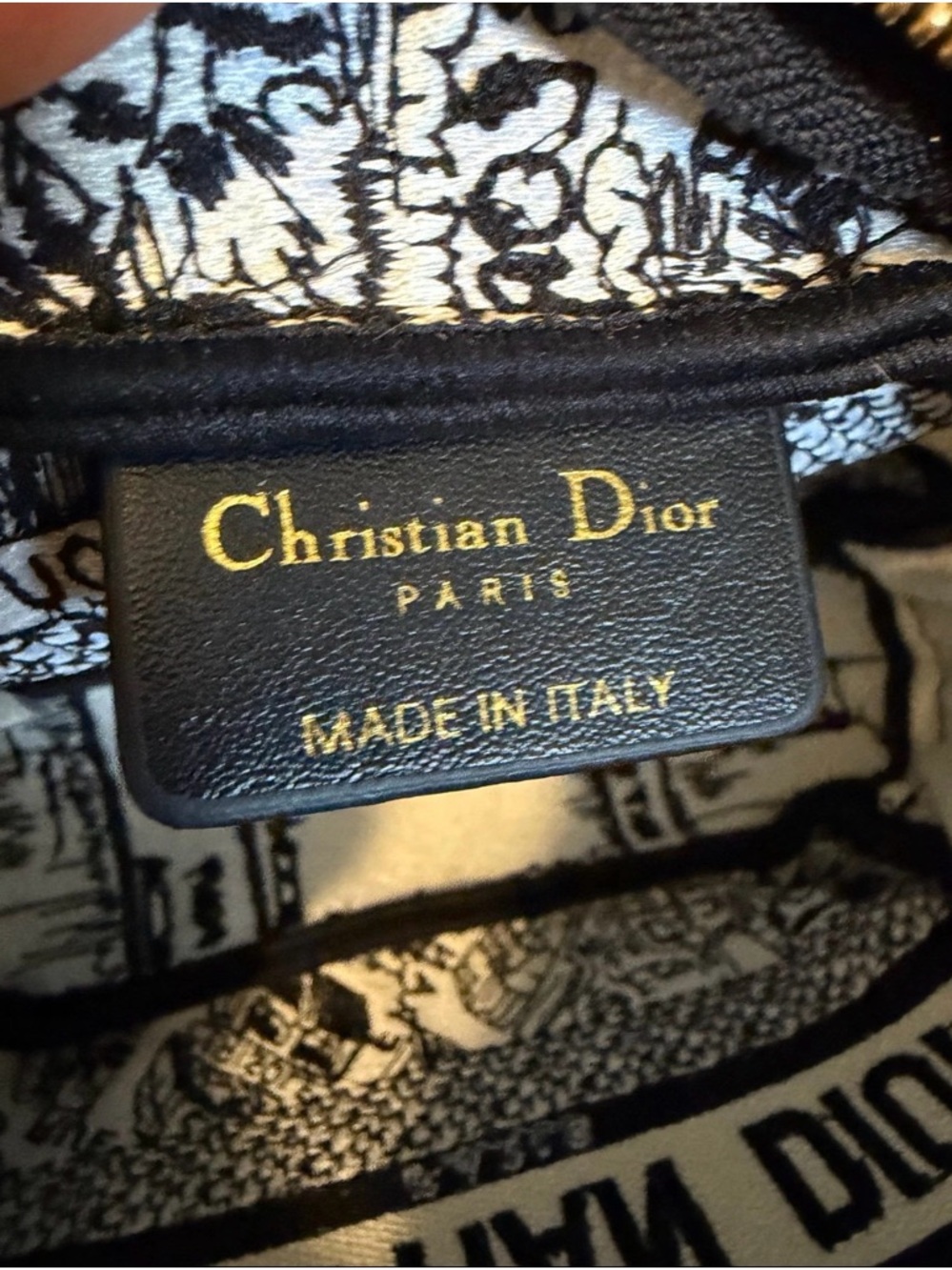 Christian Dior Plan de Paris Canvas Embroidered Cosmetic Pouch - Picture 3 of 8
